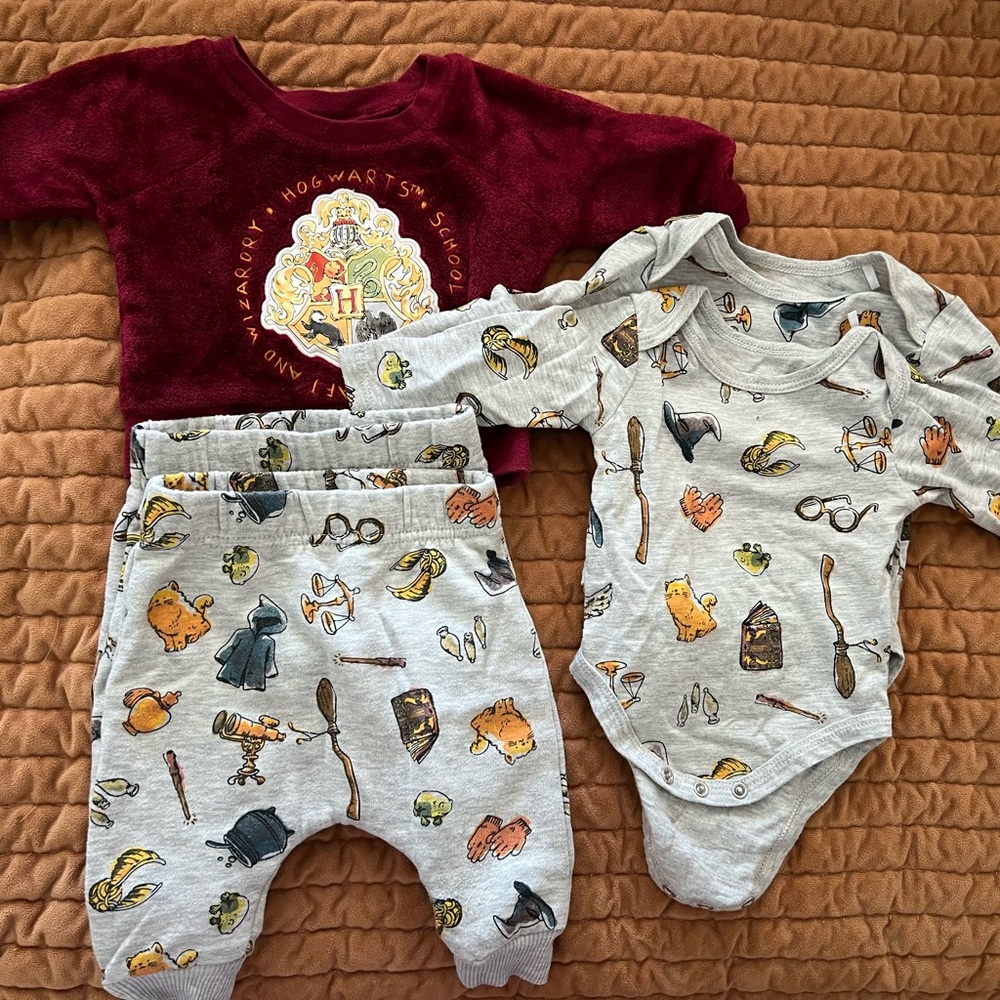 Harry Potter Hogwarts Baby Outfit Matching Set bundle